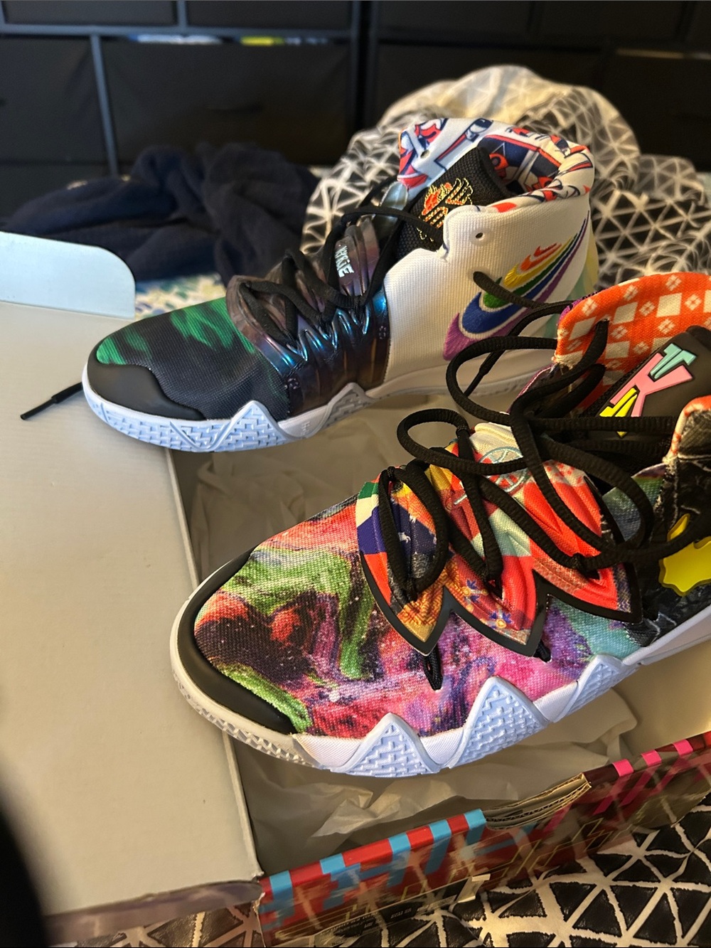 Nike Multicolor Basketball Shoes - Vibrant Graphic Print